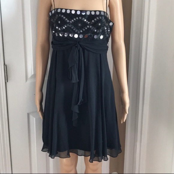 BCBG Maxazria Black Sleeveless Whitney Silk Dress - Picture 5 of 5